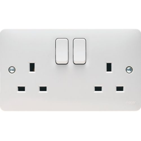 Picture of 13A 2 Gang Double Pole Switched Socket Dual Earth