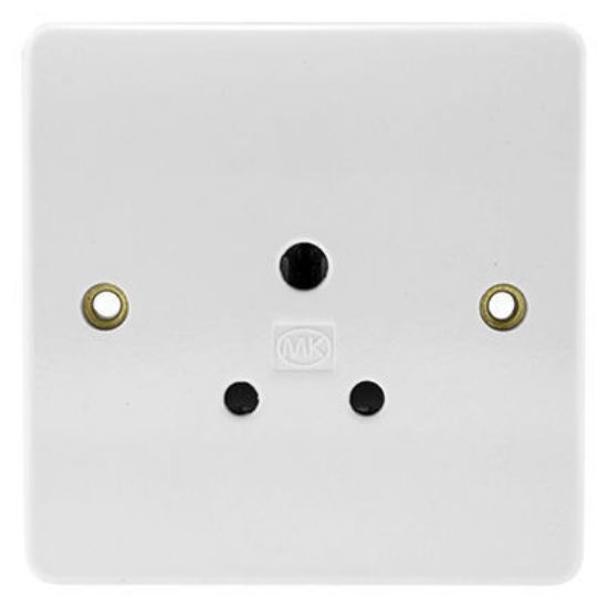 Picture of 5A 1 Gang Shuttered Unswitched Round Pin Socket