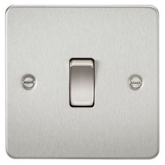 Picture of Flat Plate 10AX 1G 2 Way Switch - Brushed Chrome