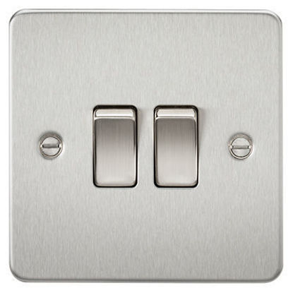Picture of Flat Plate 10AX 2G 2-Way Switch - Brushed Chrome