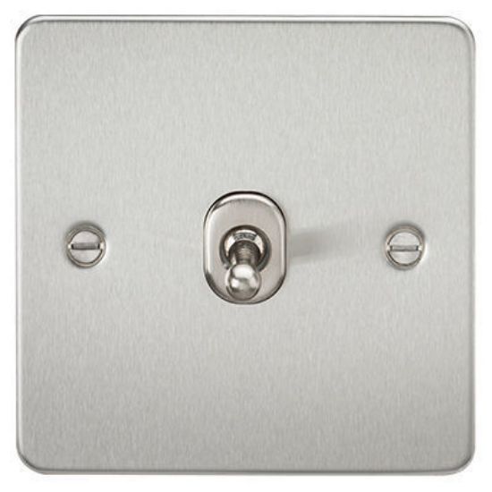 Picture of Flat Plate 10AX 1G 2 Way Toggle Switch - Brushed Chrome