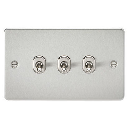 Picture of Flat Plate 10AX 3G 2-Way Toggle Switch - Brushed Chrome