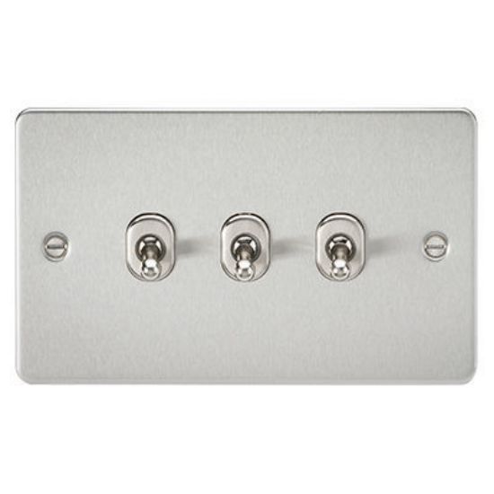 Picture of Flat Plate 10AX 3G 2-Way Toggle Switch - Brushed Chrome