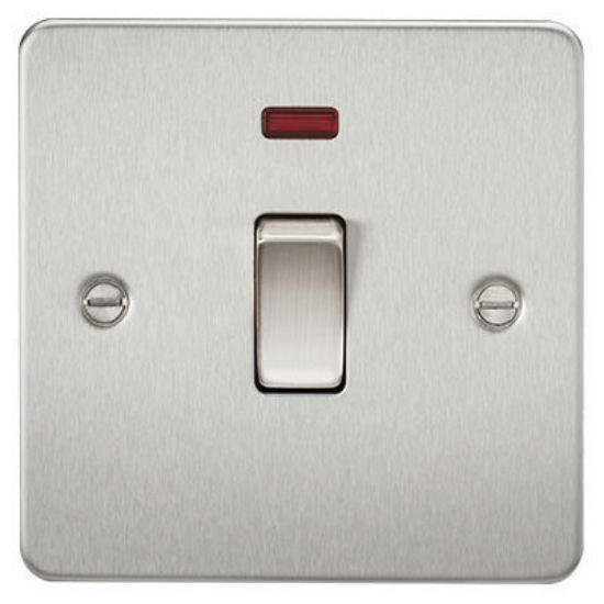 Picture of Flat Plate 20A 1G DP Switch - Brushed Chrome