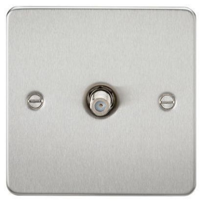 Picture of Flat Plate 1G SAT TV Outlet (Non-Isolated) - Brushed Chrome