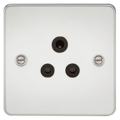 Picture of Flat Plate 5A Unswitched Socket - Polished Chrome with Black Insert