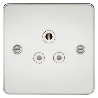 Picture of Flat Plate 5A Unswitched Socket - Polished Chrome with White Insert