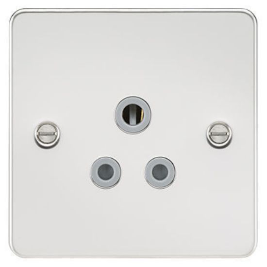 Picture of Flat Plate 5A Unswitched Socket - Polished Chrome with Grey Insert