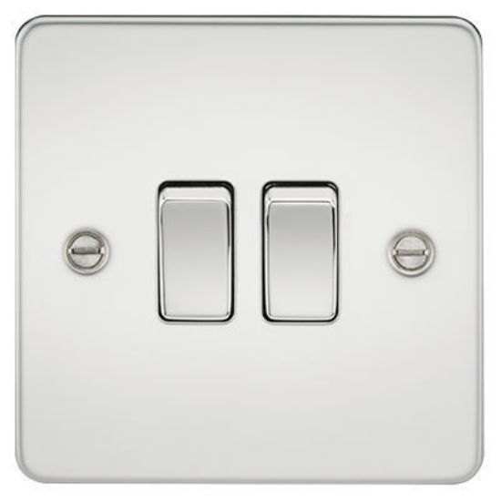 Picture of Flat Plate 10AX 2G 2-Way Switch - Polished Chrome