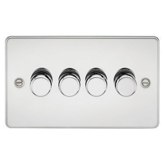 Picture of Flat Plate 4G 2 Way Dimmer 60-400W - Polished Chrome