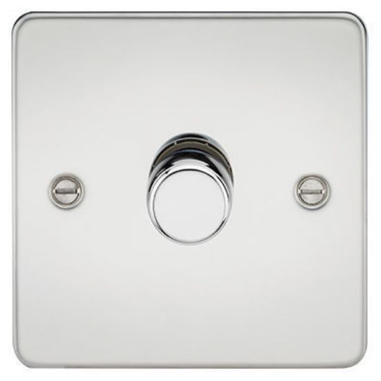 Picture of Flat Plate 1G 2 Way 10-200W (5-150W LED) Trailing Edge Dimmer - Polished Chrome