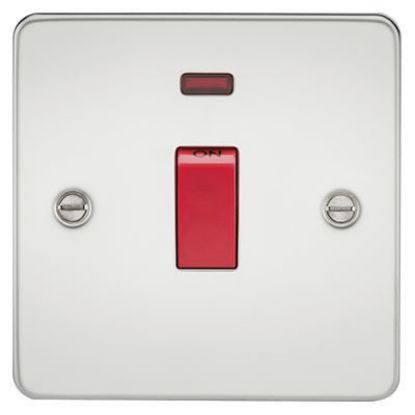 Picture of Flat Plate 45A 1G DP Switch with Neon - Polished Chrome