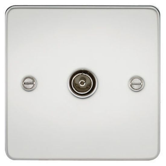 Picture of Flat Plate 1G TV Outlet (Non-Isolated) - Polished Chrome