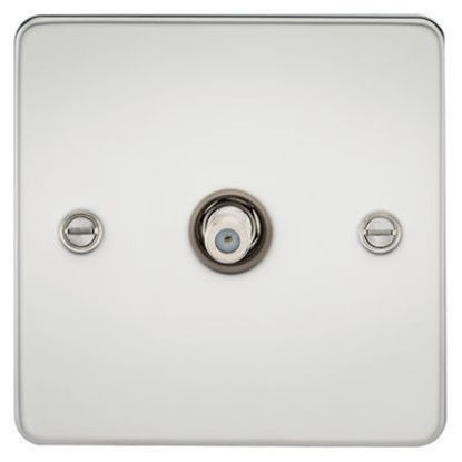 Picture of Flat Plate 1G SAT TV Outlet (non-isolated) - Polished Chrome