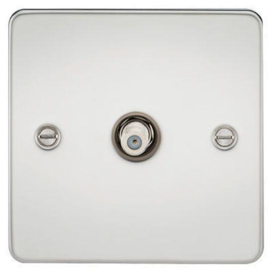 Picture of Flat Plate 1G SAT TV Outlet (non-isolated) - Polished Chrome