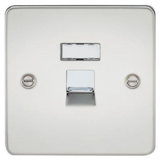 Picture of Flat Plate RJ45 Network Outlet - Polished Chrome