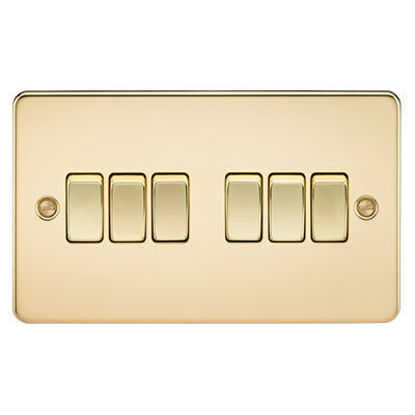 Picture of Flat Plate 10AX 6G 2-Way Switch - Polished Brass