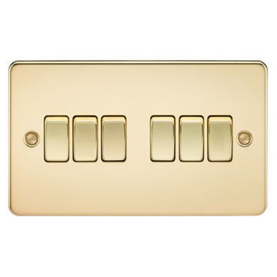 Picture of Flat Plate 10AX 6G 2-Way Switch - Polished Brass