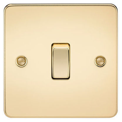 Picture of Flat Plate 10AX 1G Intermediate Switch - Polished Brass