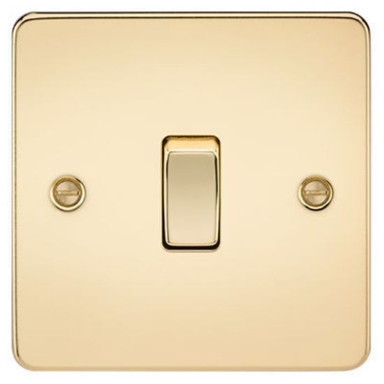 Picture of Flat Plate 10AX 1G Intermediate Switch - Polished Brass