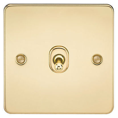 Picture of Flat Plate 10AX 1G 2 Way Toggle Switch - Polished Brass