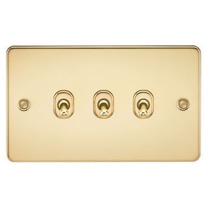 Picture of Flat Plate 10AX 3G 2-Way Toggle Switch - Polished Brass