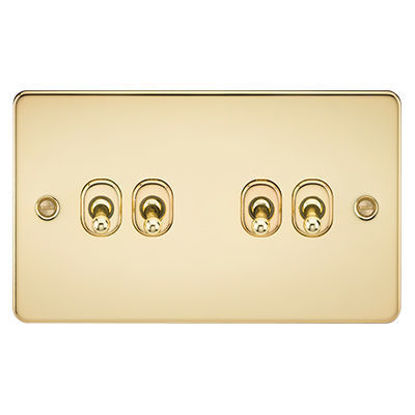 Picture of Flat Plate 10AX 4G 2-Way Toggle Switch - Polished Brass