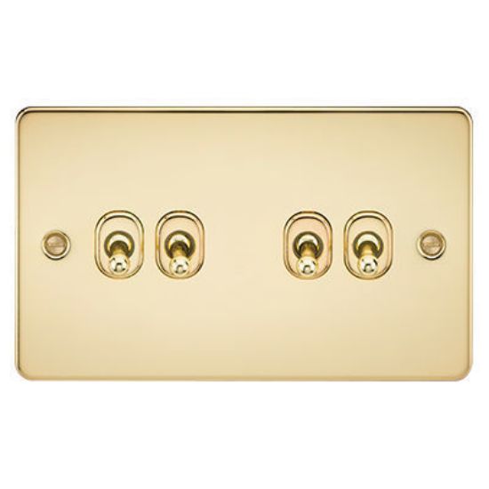 Picture of Flat Plate 10AX 4G 2-Way Toggle Switch - Polished Brass