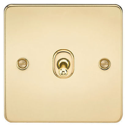 Picture of Flat Plate 10AX 1G Intermediate Toggle Switch - Polished Brass