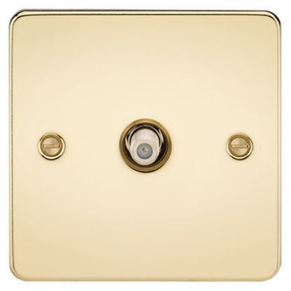 Picture of Flat Plate TV and SAT TV Outlet (Isolated) - Polished Brass