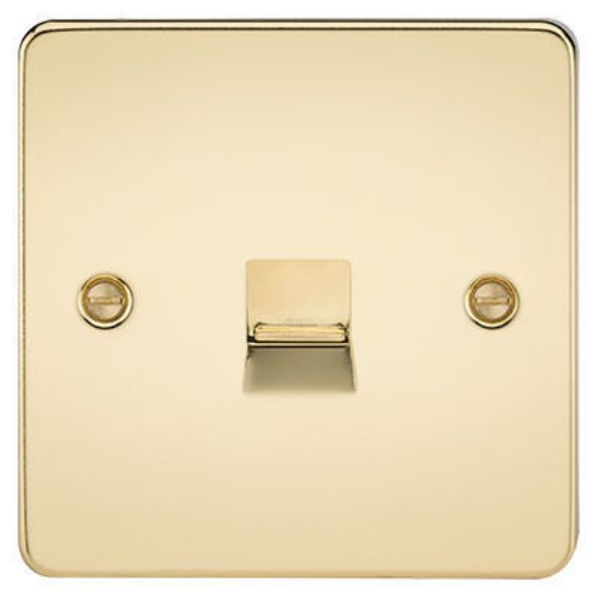 Picture of Flat Plate Telephone Master Socket - Polished Brass