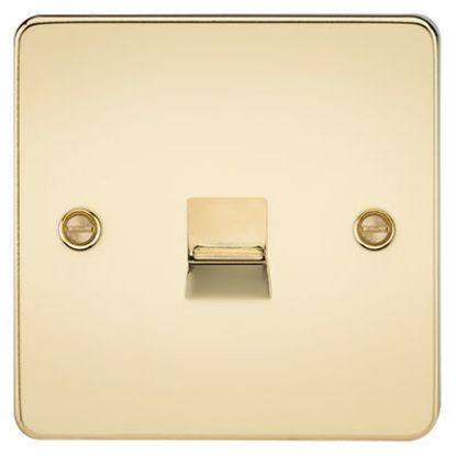 Picture of Flat Plate Telephone Extension Socket - Polished Brass