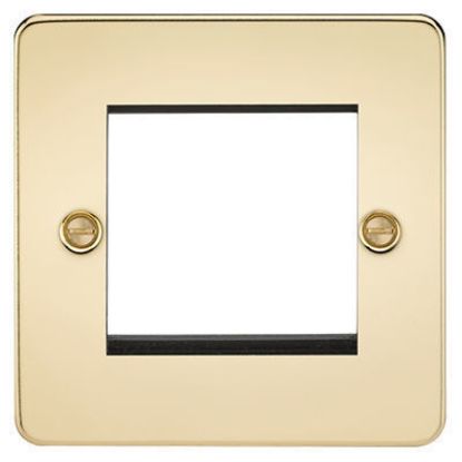 Picture of Flat Plate 2G Modular Faceplate - Polished Brass