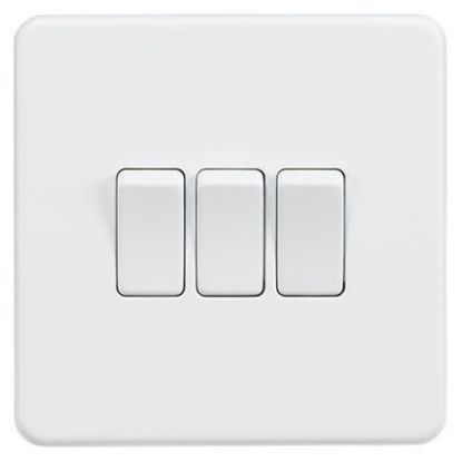 Picture of Screwless 10AX 3G 2-Way Switch - Matt White