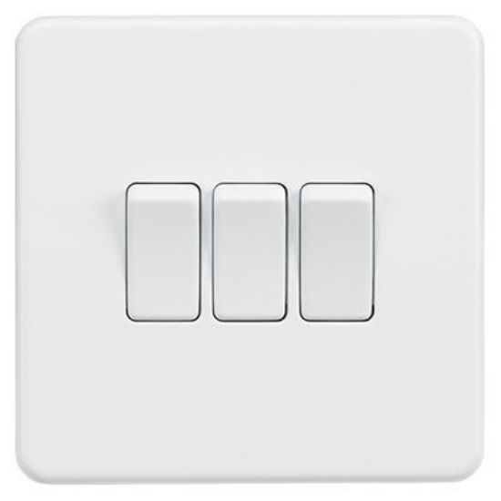 Picture of Screwless 10AX 3G 2-Way Switch - Matt White