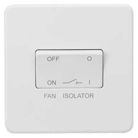 Picture of Screwless 10AX 3 Pole Fan Isolator Switch - Matt White