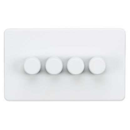 Picture of Screwless 4G 2-Way 10-200W (5-150W LED) Trailing Edge Dimmer - Matt White