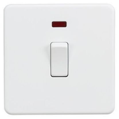 Picture of Screwless 20A 1G DP Switch with Neon - Matt White