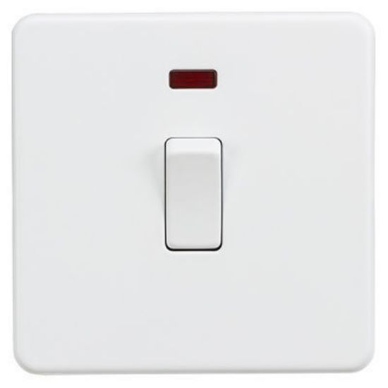 Picture of Screwless 20A 1G DP Switch with Neon - Matt White