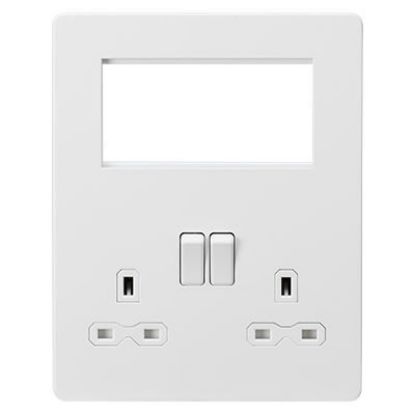 Picture of Screwless Small Multimedia Combination Plate - Matt White