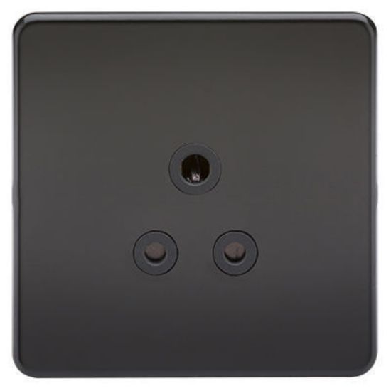 Picture of Screwless 5A Unswitched Socket - Matt Black with Black Insert