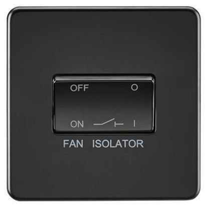 Picture of Screwless 10AX 3 pole Fan Isolator Switch - Matt Black