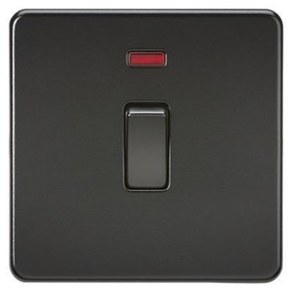 Picture of Screwless 20A 1G DP Switch with Neon - Matt Black