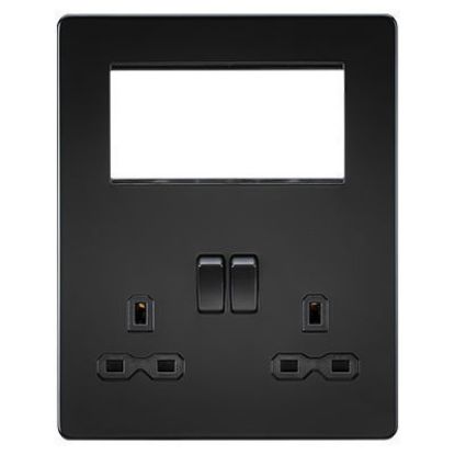 Picture of Screwless Small Multimedia Combination Plate - Matt Black