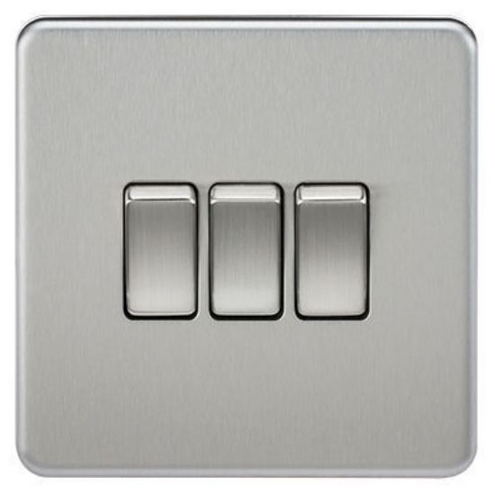 Picture of Screwless 10AX 3G 2-Way Switch - Brushed Chrome