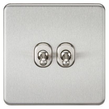 Picture of Screwless 10AX 2G 2-Way Toggle Switch - Brushed Chrome