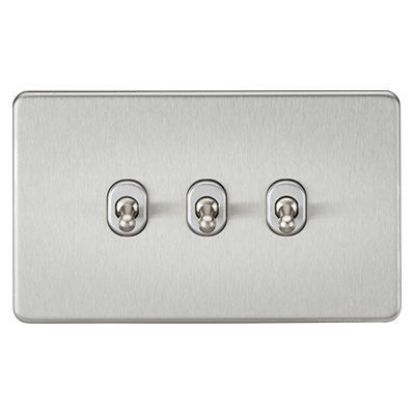 Picture of Screwless 10AX 3G 2-Way Toggle Switch - Brushed Chrome