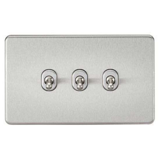 Picture of Screwless 10AX 3G 2-Way Toggle Switch - Brushed Chrome