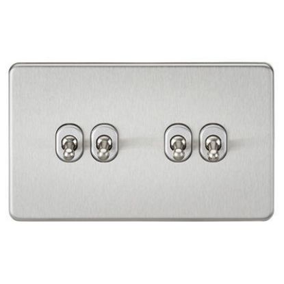 Picture of Screwless 10AX 4G 2-Way Toggle Switch - Brushed Chrome