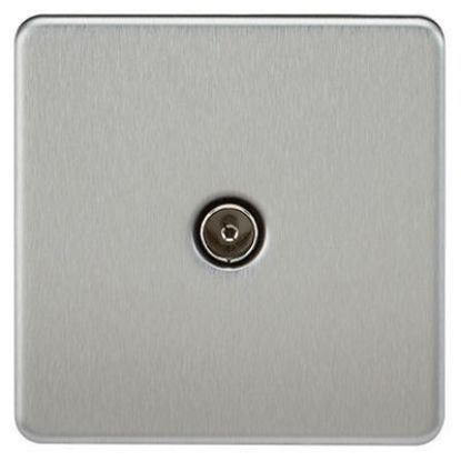 Picture of Screwless 1G TV Outlet (Non-Isolated) - Brushed Chrome